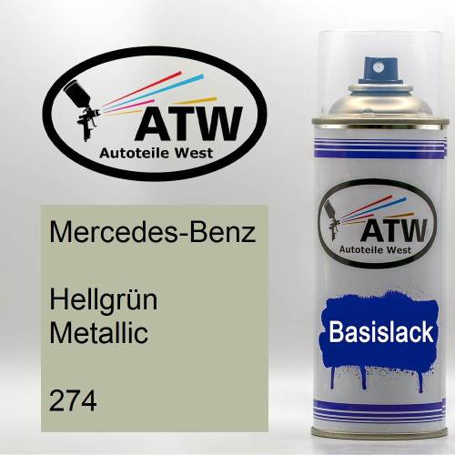 Mercedes-Benz, Hellgrün Metallic, 274: 400ml Sprühdose, von ATW Autoteile West.